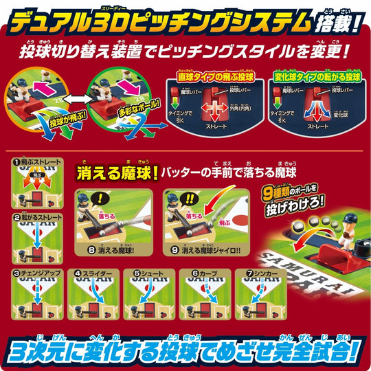 3D Ace Standard Baseball Board Game — Samurai Japan (Ages 5+ 2 players) - WAFUU JAPAN