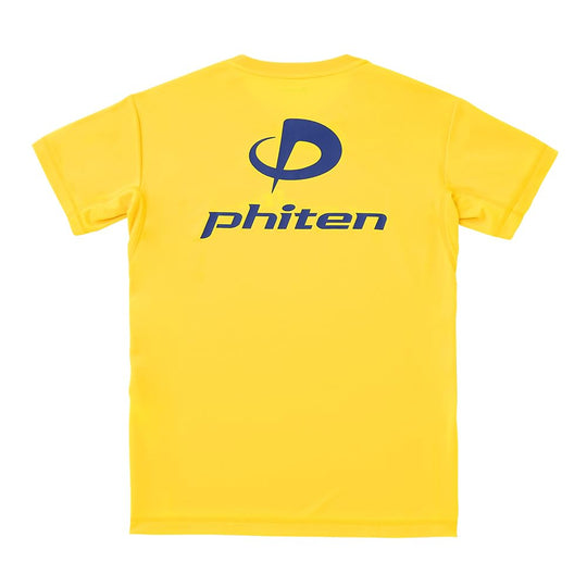 Phiten T Shirt Raku Shirt Unisex 100% Polyester Dilaw at Navy