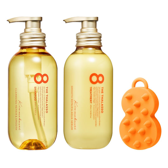 8 the THALASSO Smooth Shampoo & Smooth Treatment with YAMITSUKI Brush Limited Edition Kit (fragrance of Osmanthus) - WAFUU JAPAN