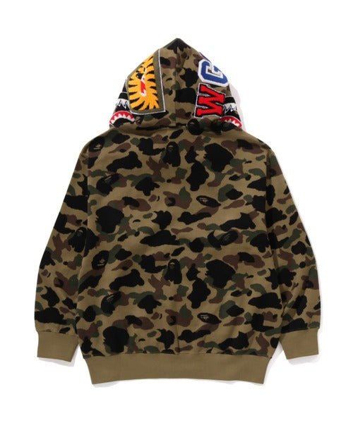 A BATHING APE 1ST CAMO SHARK Relaxed Fit Full Zip Hoodie Green