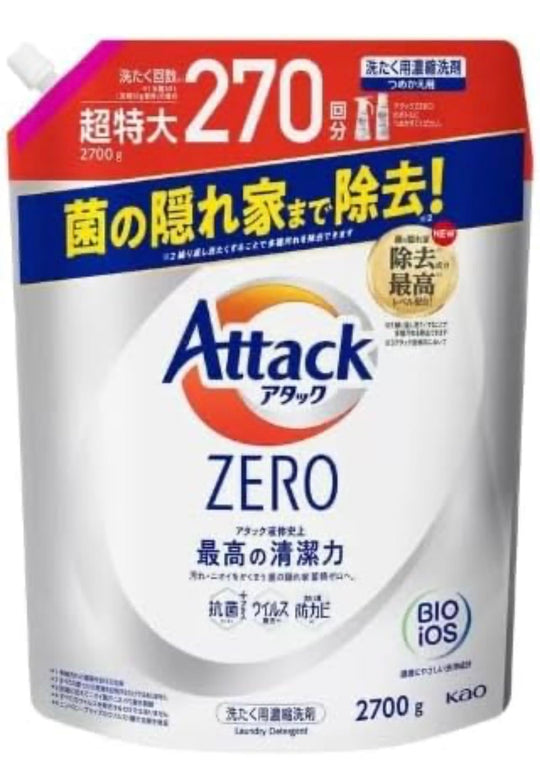 Attack ZERO Laundry Detergent Refill 2700g - WAFUU JAPAN