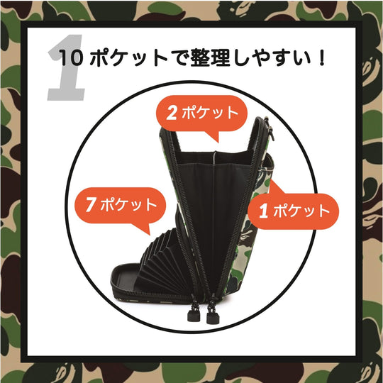 BAPE KIDS® by *a bathing ape® 2023 AUTUMN/WINTER COLLECTION JABARASHII CAMO Phone Shoulder & Milo Coin Case BOOK (Takarajimasya Brand Book) - WAFUU JAPAN