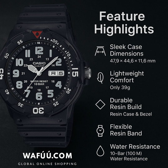 Casio Collection MRW - 200HJ - 1BJH Men's Black Analog Watch - WAFUU JAPAN