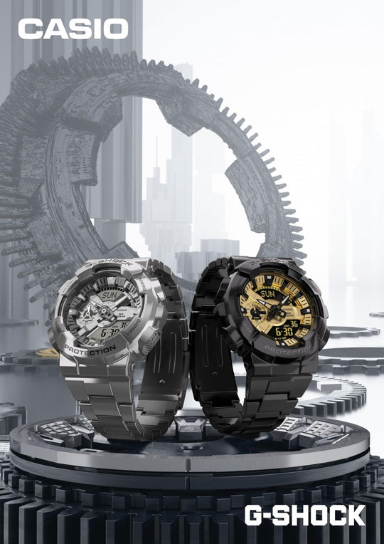 Casio G - Shock GM - 110D - 8AJF Metal Covered Silver Watch for Men - WAFUU JAPAN