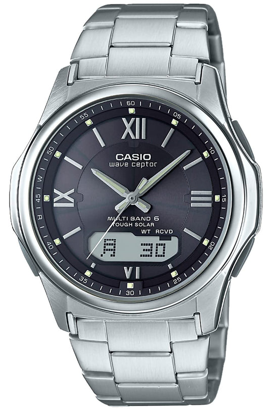 Casio Waveceptor Solar Watch WVA - M630D Silver Radio Controlled Timepiece - WAFUU JAPAN