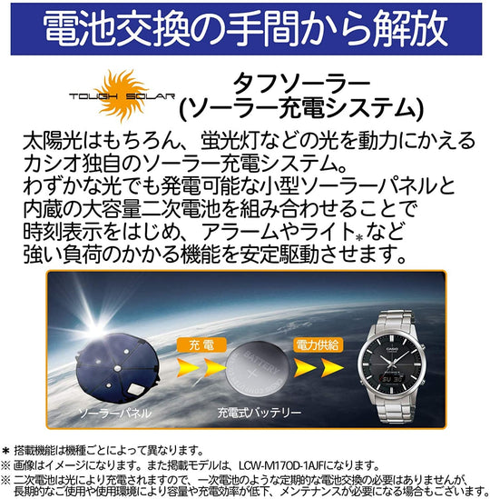 Casio Waveceptor Solar Watch WVA - M630D Silver Radio Controlled Timepiece - WAFUU JAPAN