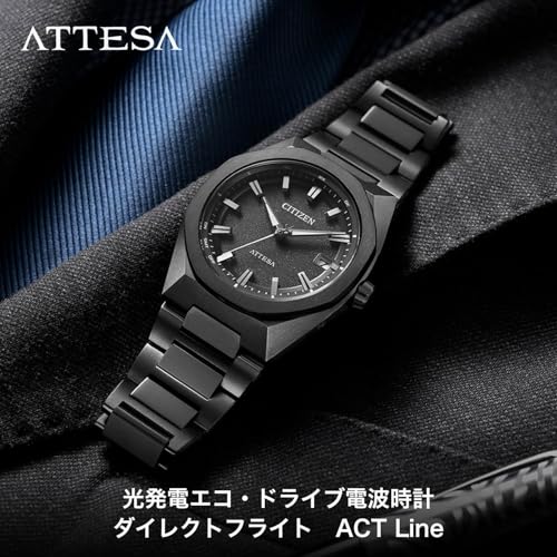 CITIZEN Attesa Eco - Drive Radio - Controlled Watch CB3045 - 61E Black Titanium - WAFUU JAPAN