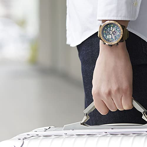 CITIZEN Promaster Eco Drive Radio Controlled Watch Aviation Slide Rule JY8074 - 11X Khaki - WAFUU JAPAN