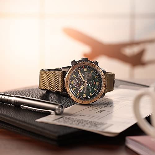 CITIZEN Promaster Eco Drive Radio Controlled Watch Aviation Slide Rule JY8074 - 11X Khaki - WAFUU JAPAN