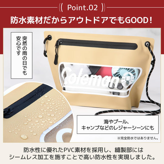 Coleman Seamless Sacoche Shoulder Bag VCO - 8780 Sand - WAFUU JAPAN