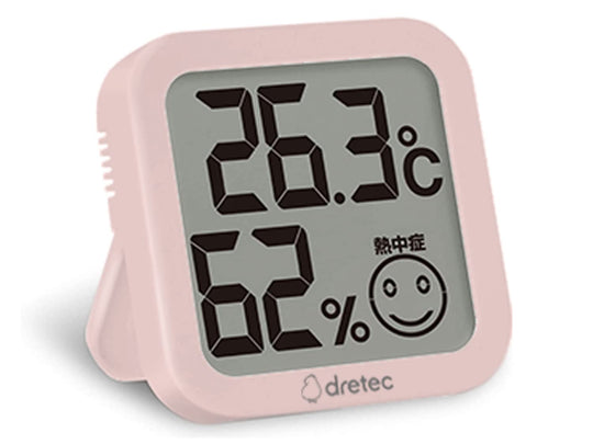 dretec Digital Thermo - Hygrometer Large Screen Compact Pink - WAFUU JAPAN