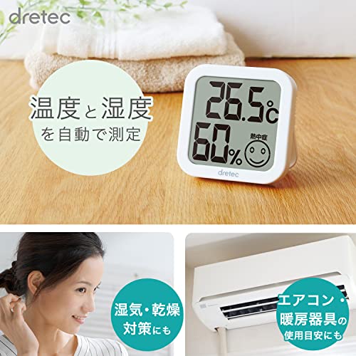 dretec Digital Thermo - Hygrometer Large Screen Compact White O - 271WT - WAFUU JAPAN