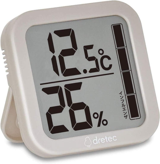 dretec Digital Thermo - Hygrometer Large Screen Stylish Beige O - 402BEDI - WAFUU JAPAN