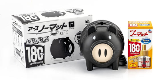 Earth Nomat Mosquito Repellent Black Pig Indoor Outdoor Unscented 180 Days Set - WAFUU JAPAN