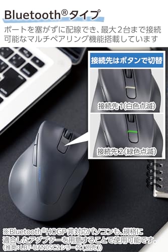 Elecom Mouse Wireless Mouse EX-G Bluetooth Quiet M-size 5 buttons Multi-pairing - WAFUU JAPAN