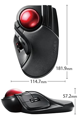 Elecom Mouse Wireless (Receiver Included) Trackball Large Ball 8 Buttons Tilt Function Black M-HT1DRXBK - WAFUU JAPAN