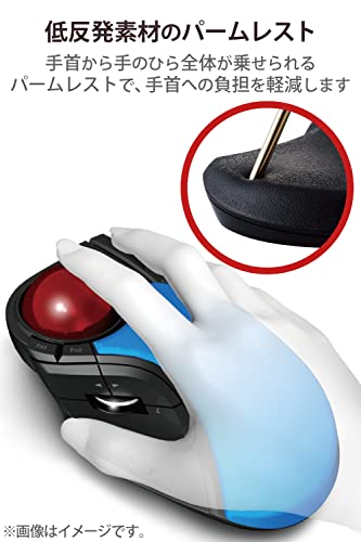 Elecom Mouse Wireless (Receiver Included) Trackball Large Ball 8 Buttons Tilt Function Black M-HT1DRXBK - WAFUU JAPAN