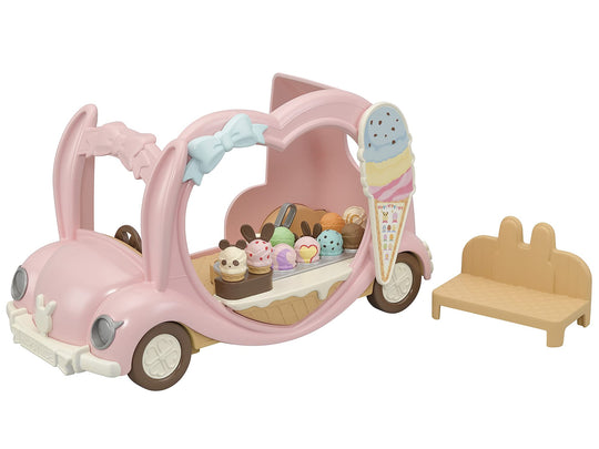 EPOCH Sylvanian Families Yuenchi Omiseya-san Happy Ice Cream Wagon M-89 - WAFUU JAPAN