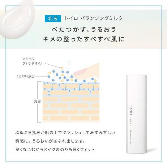 FANCL Toiro Balancing Milk Set with Case 60g Ceramide Whitening Lotion - WAFUU JAPAN