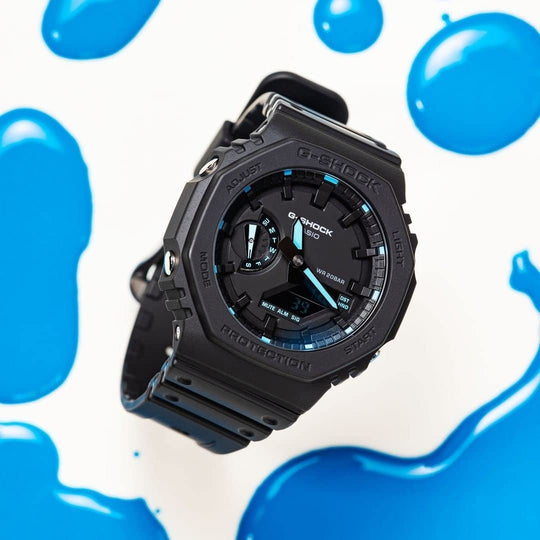 G - Shock Neon Accent Watch GA2100 - 1A2 Blue - WAFUU JAPAN