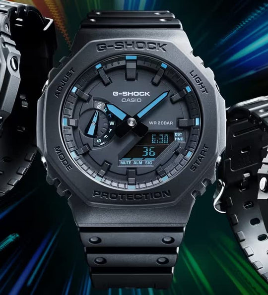 G - Shock Neon Accent Watch GA2100 - 1A2 Blue - WAFUU JAPAN