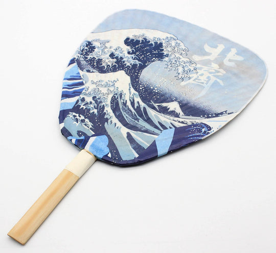 Hokusai Bamboo Hand Fan Traditional Japanese Craft Uchiwa Model 6112 - WAFUU JAPAN