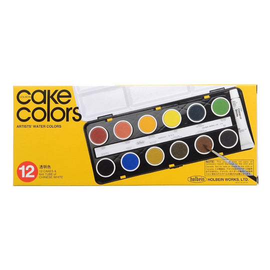 Holbein Solid Watercolor Cake Set 12 Transparent Colors C010 02010 - WAFUU JAPAN