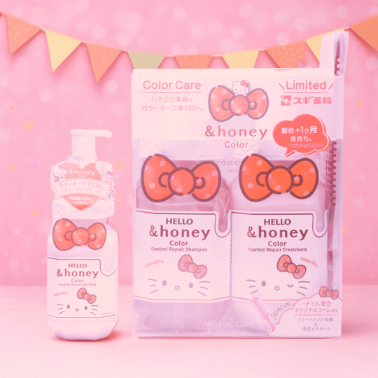 &Honey Hello Kitty Color Control Repair Shampoo & Treatment Set Limited Edition - WAFUU JAPAN