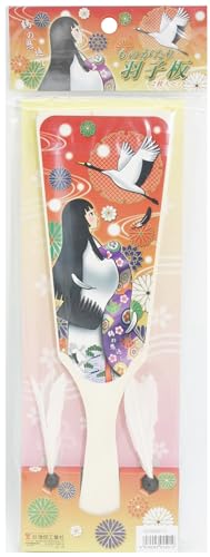 Ikeda Kogyo Monogatari Hagoita Paddle Set with 2 Feathers Kaguya Tsuru 000055030 - WAFUU JAPAN