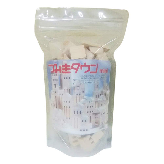 kagaya mokuzai Building Blocks Town Mini Wooden Toy Set - WAFUU JAPAN