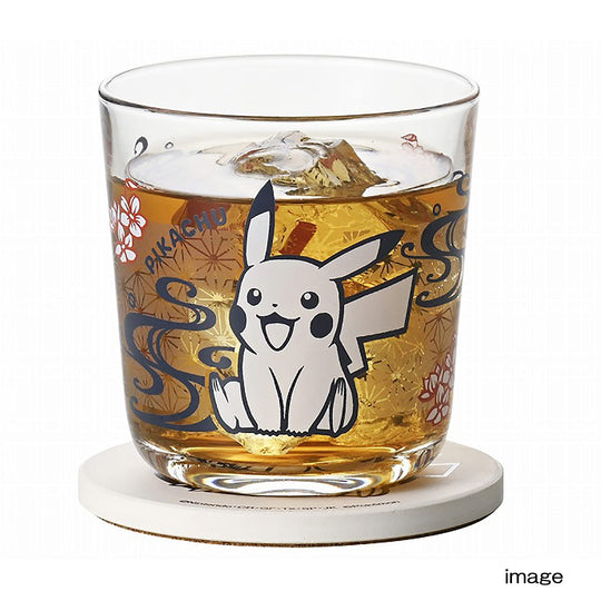 Kaneshotouki Pokemon Pikachu Glass Tumbler 8cm Kirie Touch 140161 140ml - WAFUU JAPAN