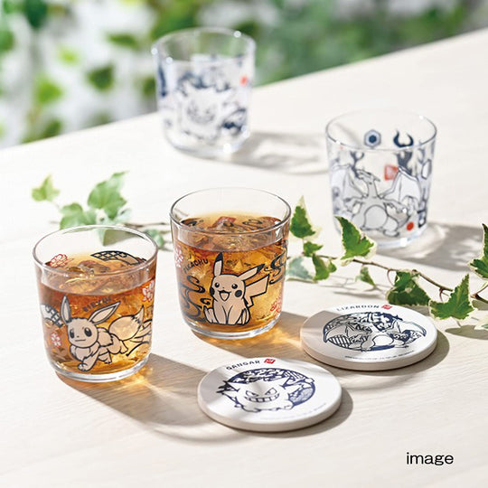 Kaneshotouki Pokemon Pikachu Glass Tumbler 8cm Kirie Touch 140161 140ml - WAFUU JAPAN