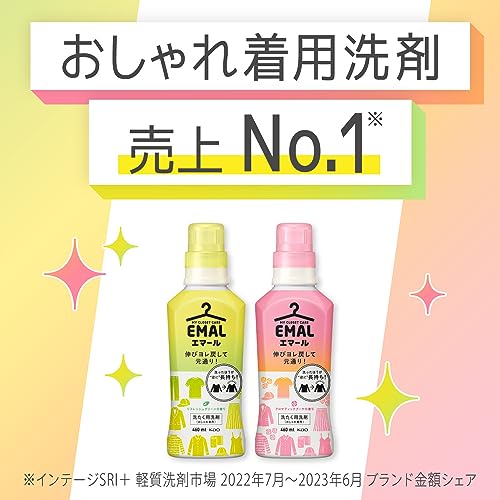 Kao EMAL Laundry Detergent Liquid Fashionable Wear Refreshing Green Fragrance 460ml - WAFUU JAPAN