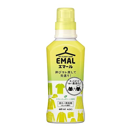Kao EMAL Laundry Detergent Liquid Fashionable Wear Refreshing Green Fragrance 460ml - WAFUU JAPAN