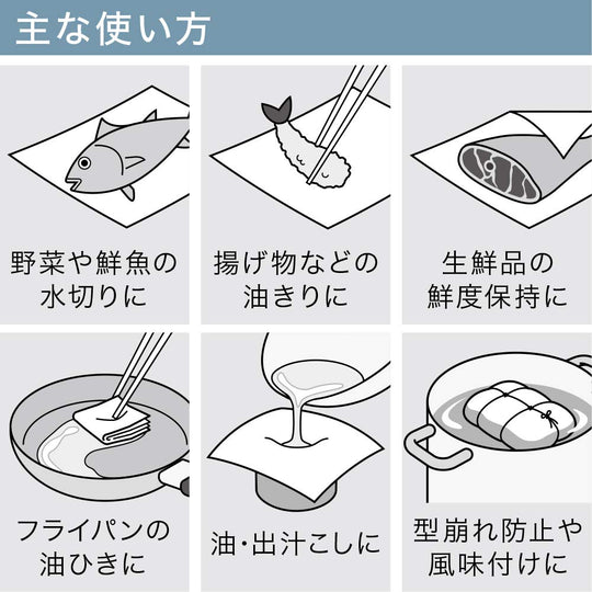 Kao Professional Chef Kitchen Paper Full Absorption M White 100 Sheets x 2 Rolls - WAFUU JAPAN