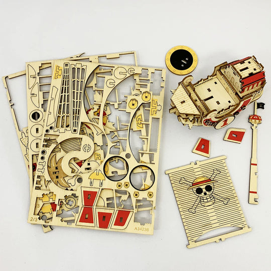 Ki - gu - mi Wooden 3D Puzzle Thousand Sunny Ship DIY Educational Toy for Kids Adults - WAFUU JAPAN