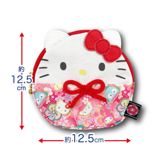 Kitty Daruma Pouch Sanrio Characters Hello Kitty H125xW125xD15mm 33201928 - WAFUU JAPAN