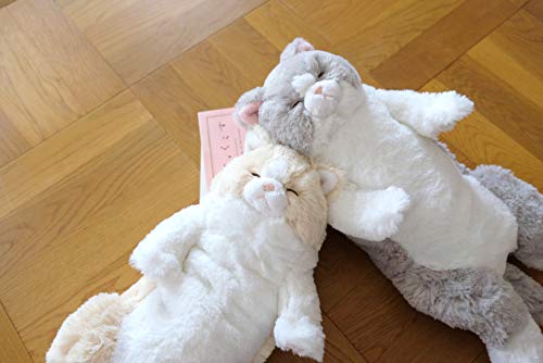 Kneecap Cat Gray Plush Animal P-6462 - WAFUU JAPAN
