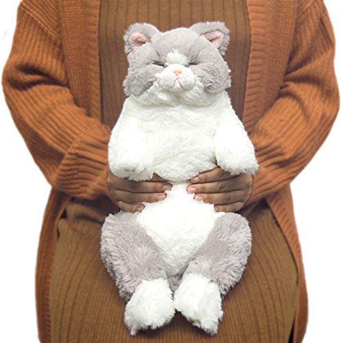 Kneecap Cat Gray Plush Animal P-6462 - WAFUU JAPAN