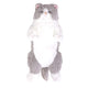 Peluche chat gris à genoux P-6462