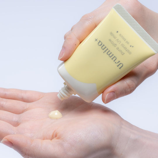 KOSE URUMINA PLUS Fresh Glossy Skin Oshiroi Milky Lotion Oil Block 01 (Yellow) - WAFUU JAPAN