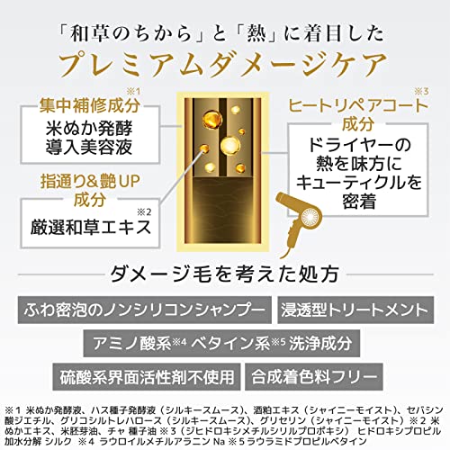 Kracie ICHIKAMI THE PREMIUM Extra Damage Care Shampoo Silky Smooth 480ml - WAFUU JAPAN