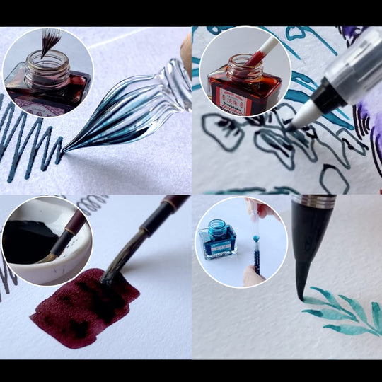 Kuretake Ink Cafe Meiji Colors Peacock Green Ink ECF160 - 535 - WAFUU JAPAN