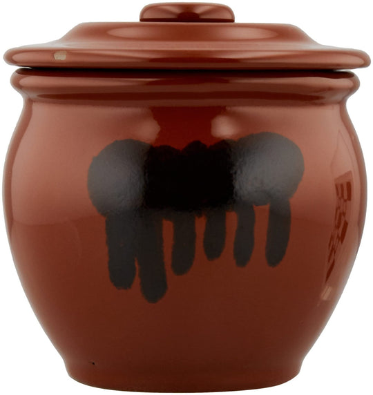 Living Pickling Jar Mini Pot Ceramic Barrel Brown 0 9L Preservation Container - WAFUU JAPAN