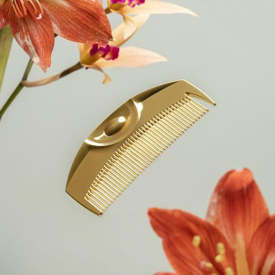 Lovechrome K24GP Tsuki Gold Hair Comb for Outings - WAFUU JAPAN