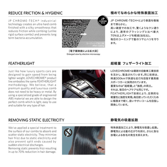 Lovechrome PG Scalp Gua Sha Premium Black Hair Care Comb - WAFUU JAPAN