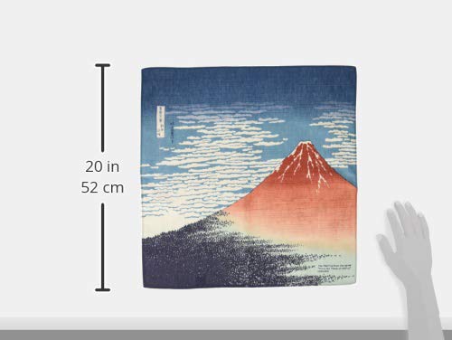 Maruzen Cotton Furoshiki Wrapping Cloth Hokusai Red Fuji 50x50cm No101 - WAFUU JAPAN
