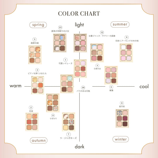 MilleFée Eyeshadow Palette 6 Colors Girl with a Pearl Earring Model 13 - WAFUU JAPAN
