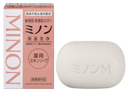 Minon Medicated Skin Soap Mild Acidic Formula Low Irritation 80g Solid Soap - WAFUU JAPAN