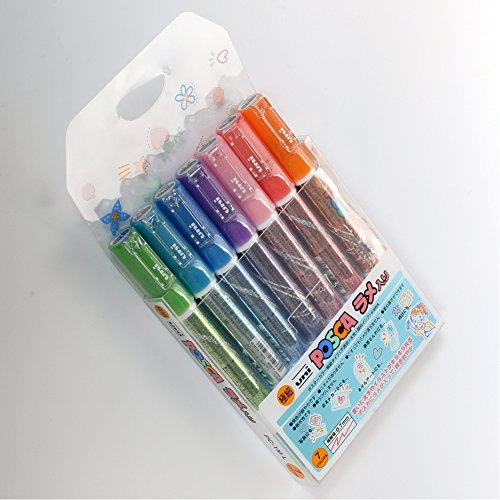 Mitsubishi Pencil POSCA Water-based pen extra-fine with lame 7 colors PC1ML7C - WAFUU JAPAN